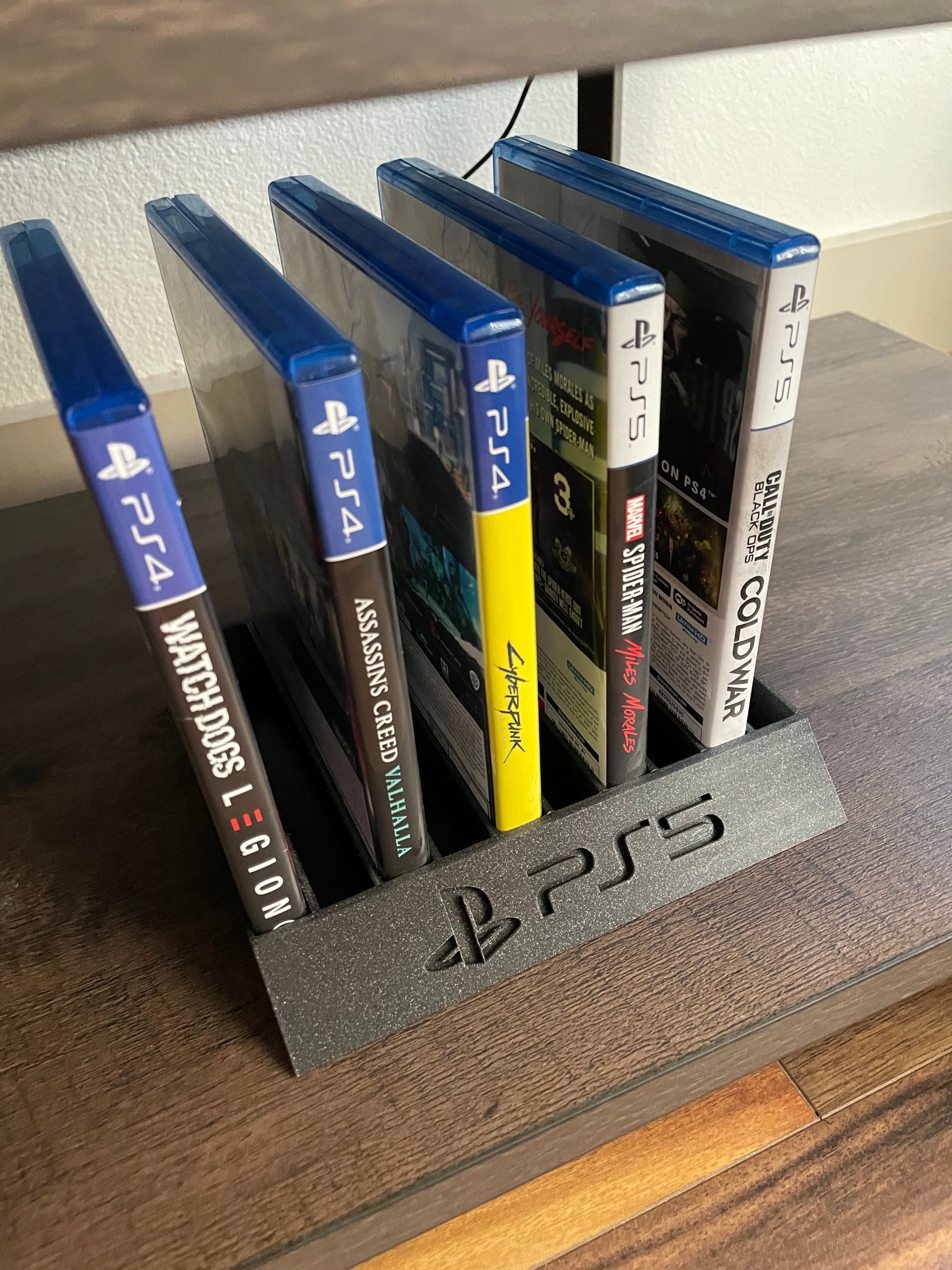Sony PlayStation 5 Sleek Game Holder with PS5 Logo Trophy Case Jewel Case Stand – Holds 10